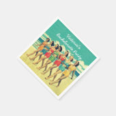 Meisjes lopen over het strand servetten (Hoek)