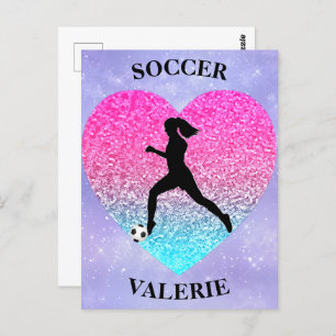 Meisjes Love Soccer Briefkaart