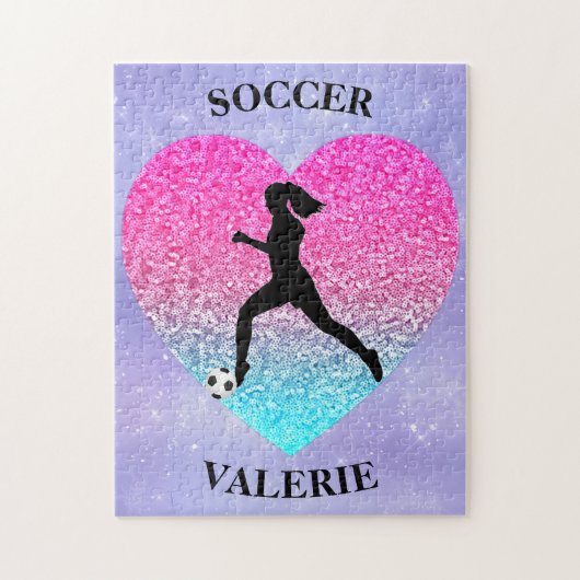 Meisjes Love Soccer Legpuzzel (Verticaal)
