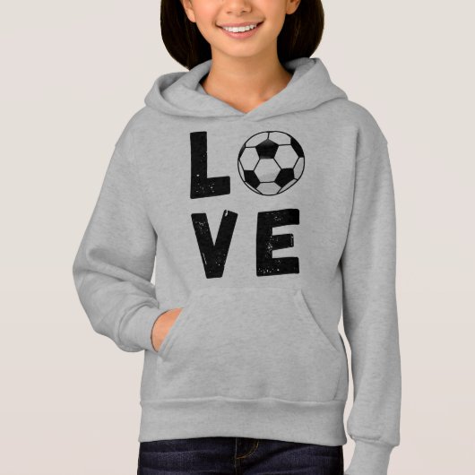 Meisjes Love Soccer Player Cute Sports Hoodie (Voorkant)