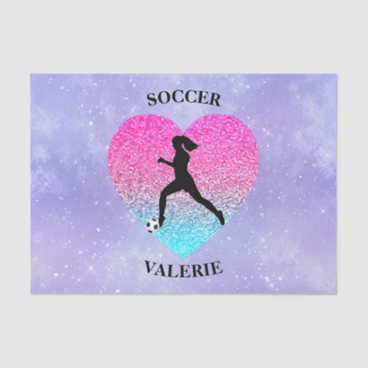 Meisjes Love Soccer Tissuepapier (Voorkant)
