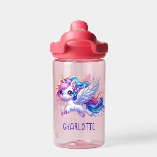 Meisjes Magische Eenhoorn Regenboog Kinder Geperso Waterfles (Achterkant)