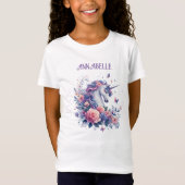 Meisjes Magische Eenhoorn Roze Paarse Sparkles Naa T-shirt (Voorkant)