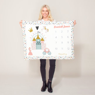 Meisjes Magische Prinses Kasteel Maandelijkse mijl Fleece Deken