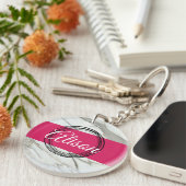 Meisjes marmer roze design sleutelhanger (Voorkant Rechts)