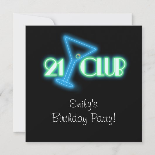 Meisjes Martini 21e verjaardag Kaart (Voorkant)