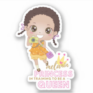 Meisjes MELANIN Princess in training voor koningin Sticker