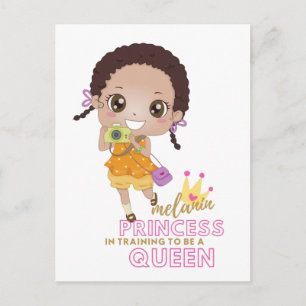 Meisjes MELANINE Prinses In Opleiding Om Koningin Briefkaart