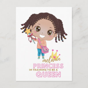 Meisjes MELANINE Prinses Training Om Koningin Te W Briefkaart