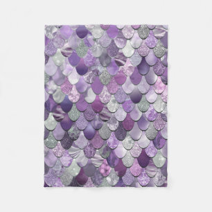 Meisjes Mermaid Fleece Blanket - Paarse Zeemeermin Deken