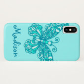 Meisjes met de naam aqua green vlinder Case-Mate iPhone case (Achterkant (horizontaal))