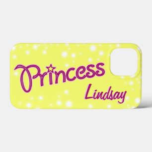 Meisjes met de naam princess star yellow roink iPhone 13 mini hoesje