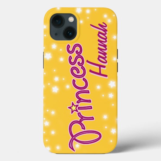 Meisjes met de naam princess star yellow roink Case-Mate iPhone case (Achterkant)