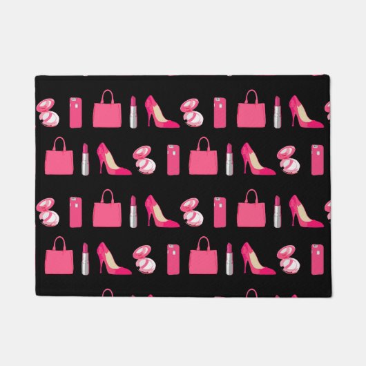 Meisjes met een zwart hormoon deurmat (Voorkant)