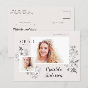 Meisjes met elegante filmfoto's uitnodiging briefkaart