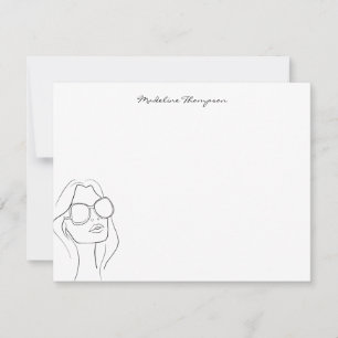 Meisjes met handgeschreven script Typografie Girl Notitiekaartje
