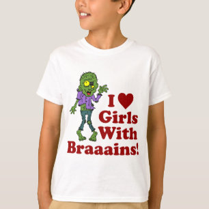Meisjes met hersenen Zombie T-shirt