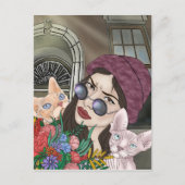 Meisjes met katten Print, Waarde Poster Papier (Ma Briefkaart (Voorkant)