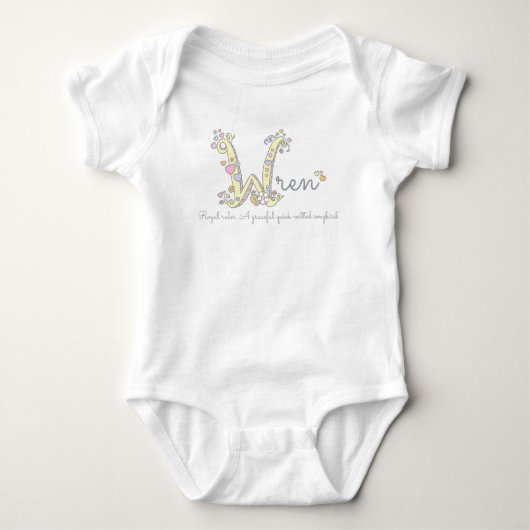 Meisjes met kinderen noemen monogram romper (Voorkant)
