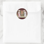 Meisjes met mandje van kerst koekjes ronde sticker (Tas)