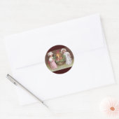 Meisjes met mandje van kerst koekjes ronde sticker (Envelop)