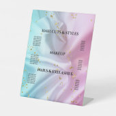 Meisjes met roze glitter Pedestal Sign Reclamebord Met Voetstuk (Voorkant)