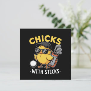 Meisjes met Sticks Golfer Meisje Golfclub Golfen Kaart