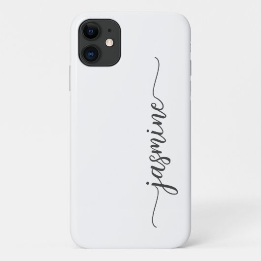 Meisjes-minimalistisch witmonogram-naamscript Case-Mate iPhone case (Achterkant)