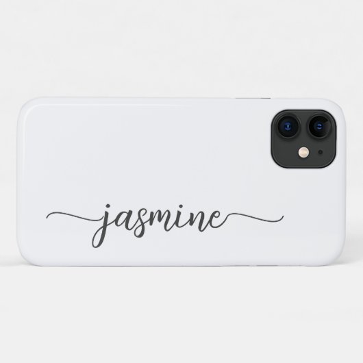 Meisjes-minimalistisch witmonogram-naamscript Case-Mate iPhone case (Achterkant (horizontaal))