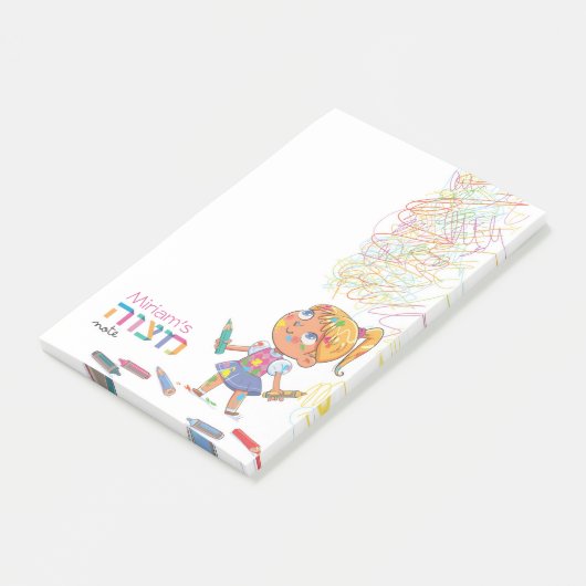 Meisjes Mitzvah Note - 4x6 Sticky Notepad (Schuin)