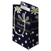 Meisjes Mod Daisies en Polka Dots met naam Klein Cadeauzakje (Voorkant Gekanteld)