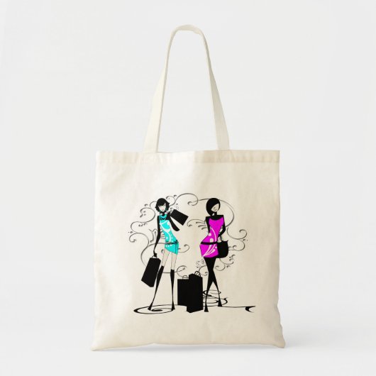 Meisjes mode model chic elegant tote bag (Voorkant)