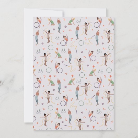 Meisjes Modern Paarse Turnen Kinderen Verjaardag Bedankkaart (Achterkant)