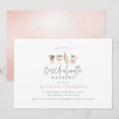 Meisjes modern roze kerkbachelorette weekend aankondiging (Voorkant / Achterkant)