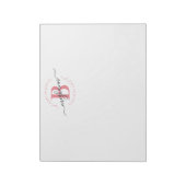 Meisjes Modern White Roze Name Script Monogramed Notitieblok (Gedraaid)