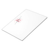 Meisjes Modern White Roze Name Script Monogramed Notitieblok (Schuin)