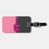 Meisjes Moderne Chic Stripes-Personalized Bagagelabel (Voorkant horizontaal)