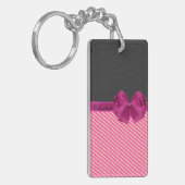 Meisjes Moderne Chic Stripes-Personalized Sleutelhanger (Voorkant Links)