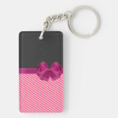 Meisjes Moderne Chic Stripes-Personalized Sleutelhanger (achterkant)