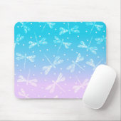 Meisjes moderne, lichtroze aqua ombre dragonflies muismat (Met muis)