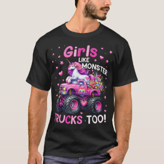 Meisjes Mogen Ook Monstertrucks Eenhoorn Meisje T-shirt