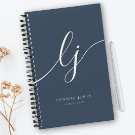 Meisjes Monogram Calligrafie 2 Beginletters Navy I Notitieboek