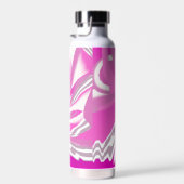 Meisjes monogram in Fuchsia roze moderne kunst Waterfles (Rechts)