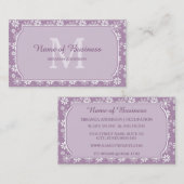 Meisjes Monogram Light Paarse Daisy Flowers en Nam Visitekaartje (Voorkant / Achterkant)