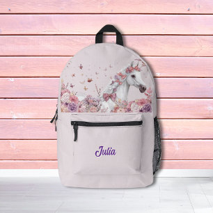 Meisjes Mooie Paardjes Pastel Bloemen Paard Bedrukte Rugzak