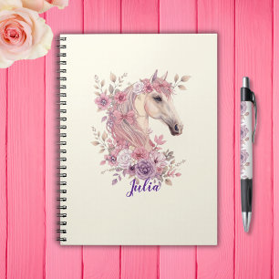 Meisjes Mooie Paardjes Pastel Bloemen Paard Notitieboek
