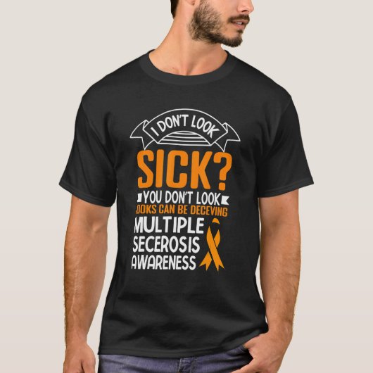 Meisjes MS Multiple Sclerosis Awareness Oranje Rib T-shirt (Voorkant)