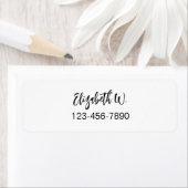 Meisjes naam telefoonnummer zwart-wit schrift etiket (Insitu)