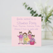 Meisjes nachtfeest kaart (Staand voorkant)