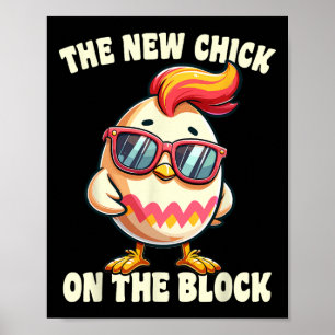 Meisjes Nieuw Kuiken op het Blok Ei Jagen Pasen Wo Poster